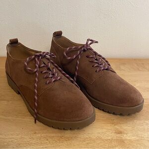 Crown Vintage Women's Lowell Cognac Suede Oxfords Size 9.5
